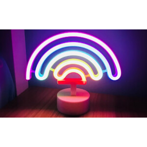 Veilleuse de chevet arc-en-ciel à led. Bonne qualité, et à la mode au dessus d'une table
