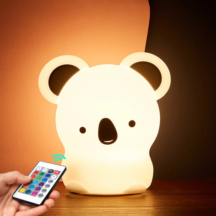 Koala veilleuse LED en Silicone coloré. Bonne qualité et à la mode sur une table