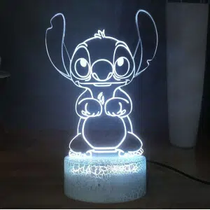 Veilleuse LED 3D Lilo et Stitch avec télécommande. Bonne qualité et à la mode