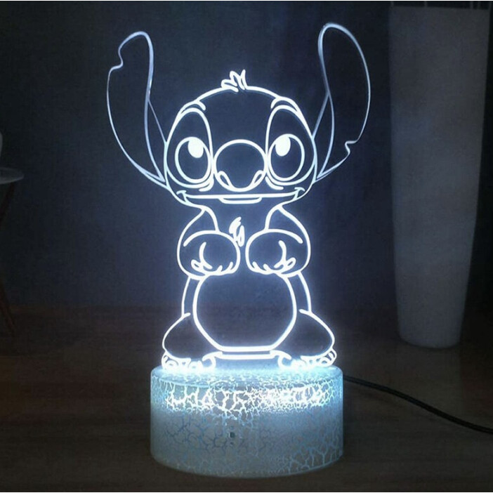Veilleuse LED 3D Lilo et Stitch avec télécommande. Bonne qualité et à la mode