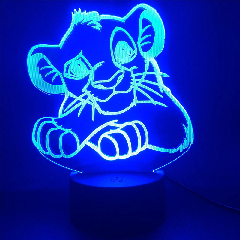 Veilleuse LED Simba Le Roi Lion 3D avec capteur tactile. Bonne qualité et à la mode