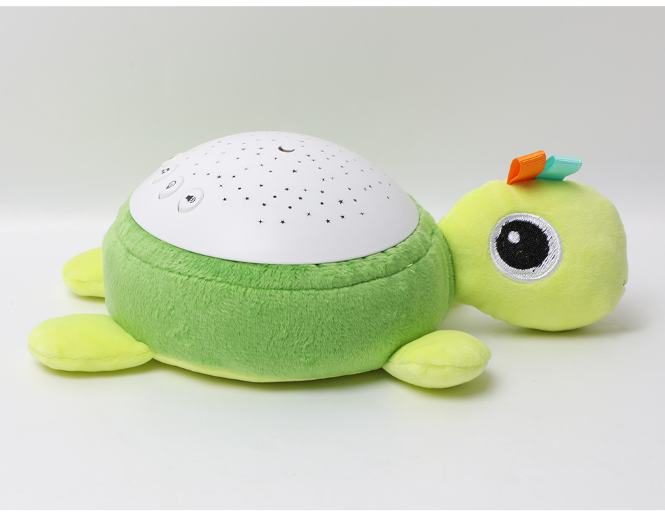 Veilleuse musicale tortue en peluche pour enfants. Bonne qualité, et à la mode de couleurs vert et blanc