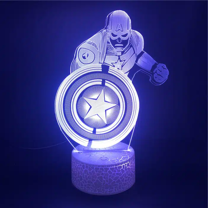 Lampe LED Captain America. Bonne qualité et à la mode