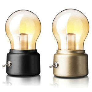 Veilleuse ampoule LED vintage portable. Bonne qualité et à la mode, avec deux couleurs différentes