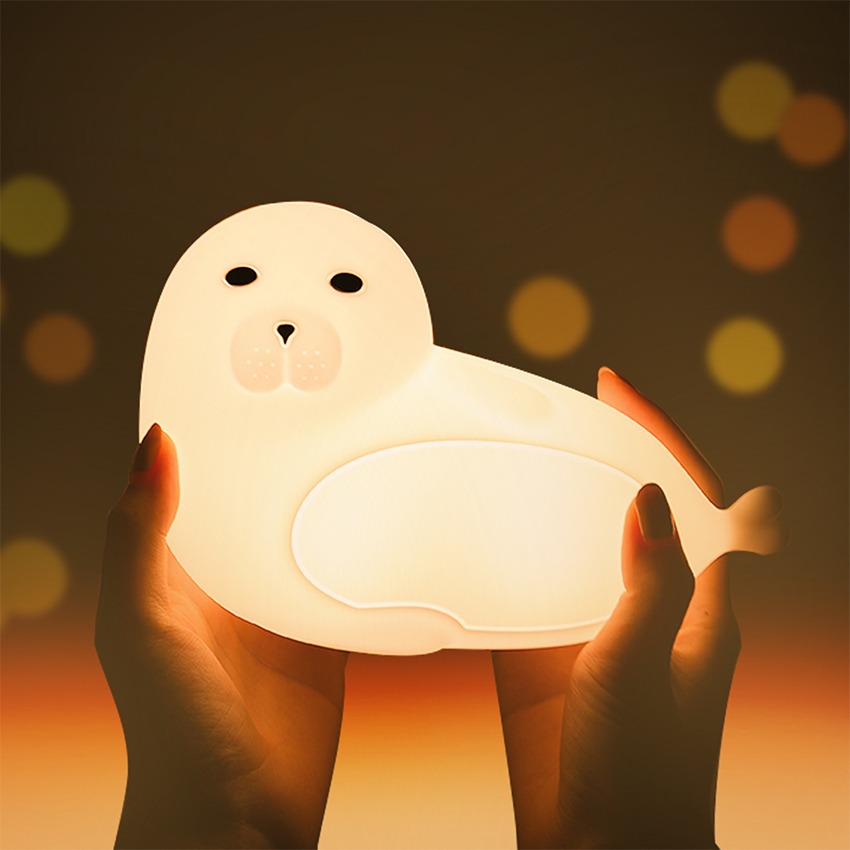 Veilleuse bébé phoque en Silicone. Bonne qualité, à la mode