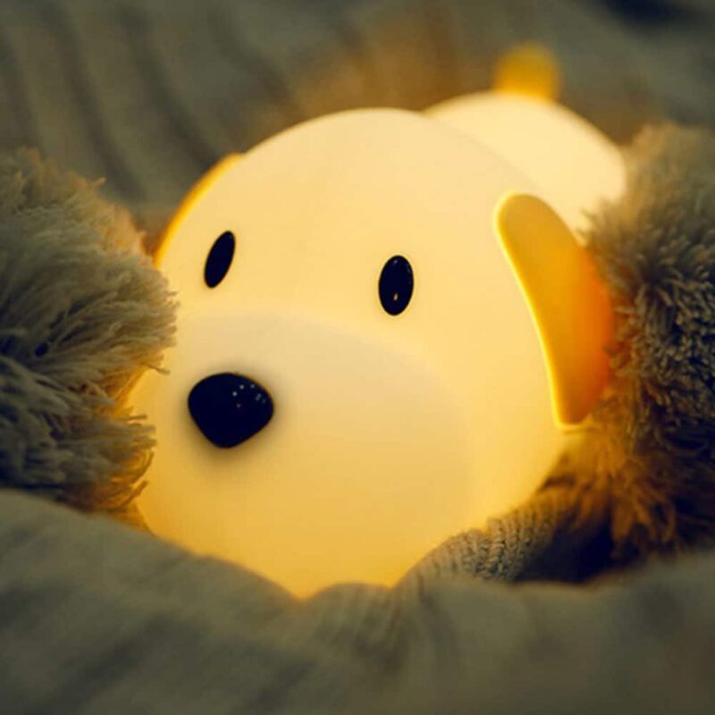 Veilleuse chien amusant en Silicone avec capteur tactile. Bonne qualité et à la mode