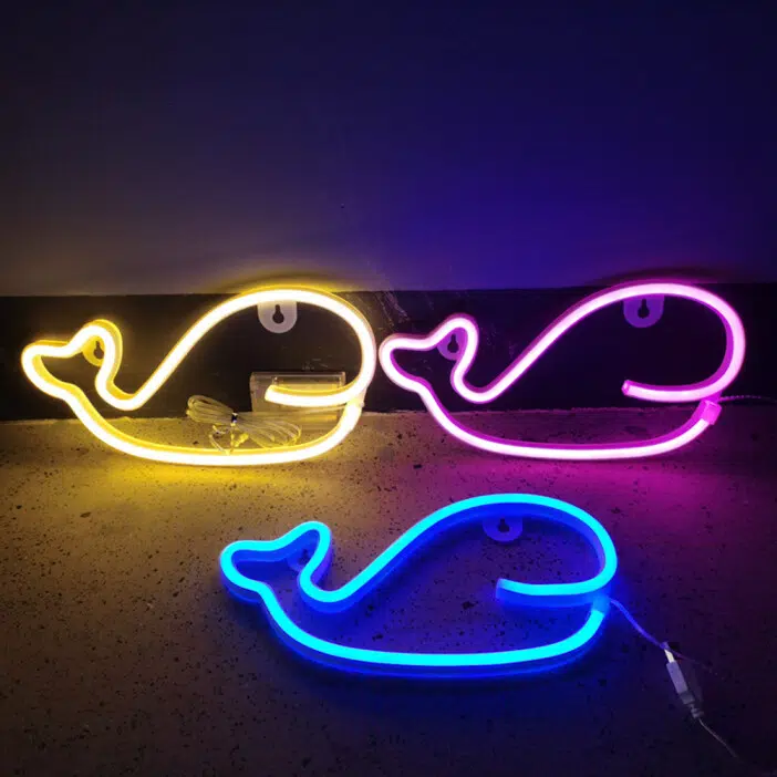Veilleuse néon baleine veilleuse neon baleine