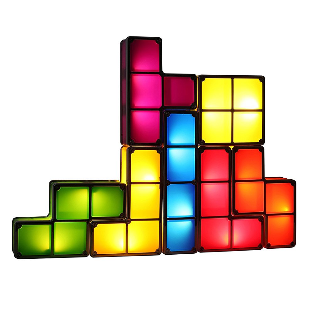 Veilleuse puzzle tetris coloré à monter sois-même. Bonne qualité et à la mode