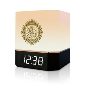 Veilleuse coranique horloge et haut parleur Bluetooth. Bonne qualité et à la mode avec une horloge.