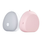 deux veilleuses l'une blanche de face et l'autre rose tourné dont on voit l'arrière