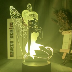 Veilleuse de table à LED avec figurine de clochette féerique 3D. Bonne qualité et à la mode sur une table dans une maison