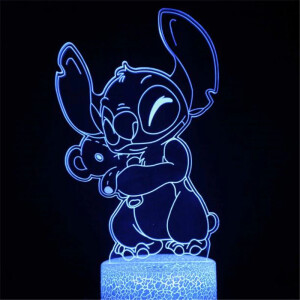 Veilleuse LED 3D avec l'adorable Stitch Disney. Bonne qualité et à la mode