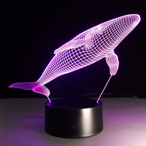 Veilleuse LED 3D en forme de baleine