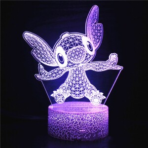 Veilleuse LED 3D Stitch mignon Disney. Bonne qualité et à la mode