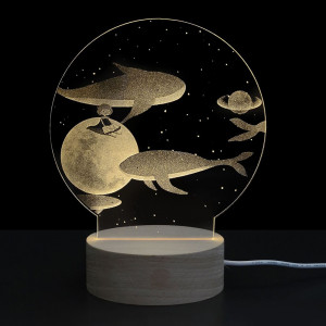 Veilleuse LED en acrylique baleine en forme de conte de fées