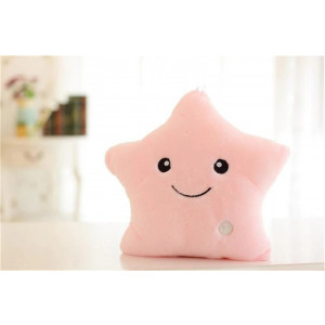 Veilleuse LED étoile en peluche rose