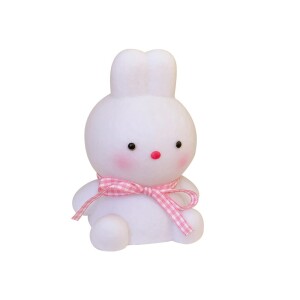 Veilleuse en forme de lapin en Silicone avec noeud rose