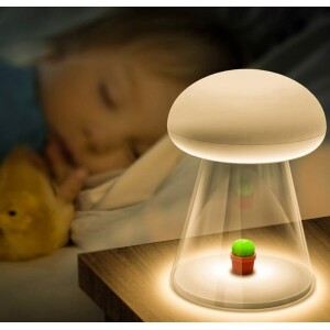 Veilleuse musicale en forme de champignon avec interrupteur tactile
