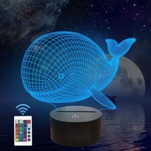 Veilleuses 3D baleine pour Enfants