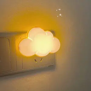 Veilleuse prise en forme de nuage à LED, à lumière chaude