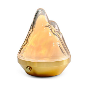 Veilleuse montagne LED lumière douce 16 couleurs présentée sur fond blanc