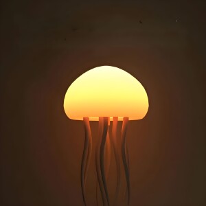 Veilleuse en forme de méduse flottante avec une lumière jaune